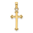 10K Polished Beaded Cross