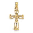 10K Cut-Out Cross w/ Triangle Ends Charm