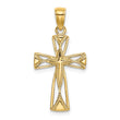 10K Polished Cut-Out Design Cross Charm