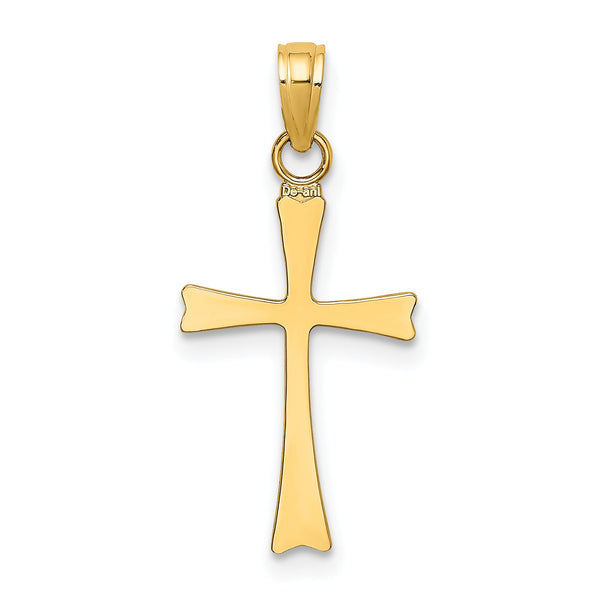 10K Polished Cross Charm