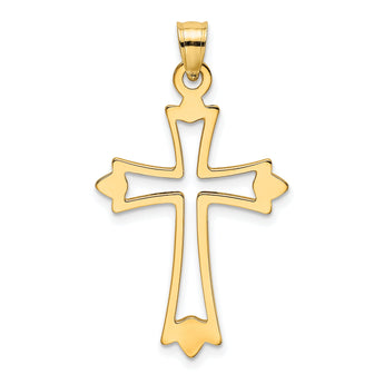 10K Polished and Cut-Out Cross Charm