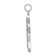 10K White Gold Beaded Cross Charm