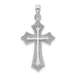 10K White Gold Beaded Cross Charm