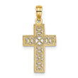 10K Textured Lace Center Cross Charm