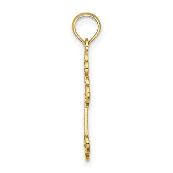 10K Lace Center Budded Cross Charm