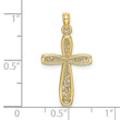 10K Cross w/ Filigree Center Charm
