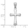 10K White Gold Polished Beveled Cross w/ Round Tips Charm