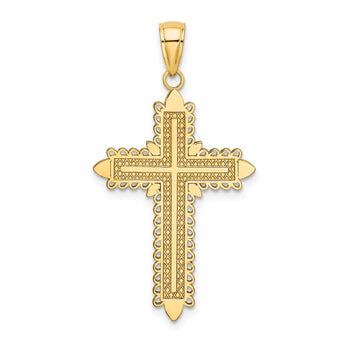10K w/ Lace Border Cross Charm