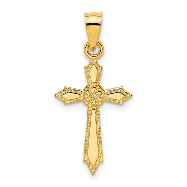 10K w/ Engraved Edges Cross Charm