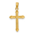 10K Polished w/ Scroll Design Cross Charm