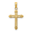 10K Polished w/ Scroll Design Cross Charm