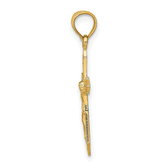 10K W/ Arrow Pointed Ends Crucifix Charm