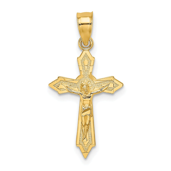 10K W/ Arrow Pointed Ends Crucifix Charm