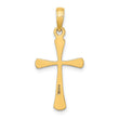 10K Polished Beveled Tip Cross Charm