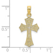 10K Textured Cut-Out Center Cross Charm