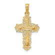 10K Two-Tone Crucifix W/ Lace Trim Charm