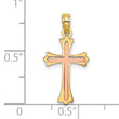 10K Two-Tone Cross Charm