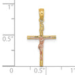 10k Two-Tone Cross Crucifix Charm