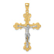 10k Two-Tone Engraved Crucifix Charm