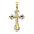 10K W/ Rhodium D/C Reversible Cross Charm