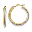 10K Two-tone Polished D/C Hoop Earrings