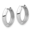 10K White Gold Polished Hinged Huggie Earrings