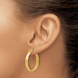 10K Polished Twisted Round Hoop Earrings