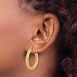 10K Polished and Textured Round Hoops