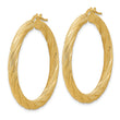 10K Polished and Textured Round Hoops