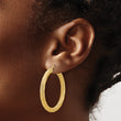 10K Polished and Textured Round Hoops