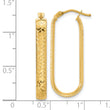 10K Polished and Diamond-cut Oval Hoop Earrings
