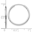 10k White Gold 1.5mm Polished Endless Hoop Earrings