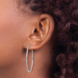 10k White Gold 1.5mm Polished Endless Hoop Earrings