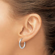 10k White Gold Polished Endless 2mm Hoop Earrings