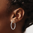 10k White Gold Polished Endless 2mm Hoop Earrings