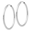 10k White Gold Polished Endless 2mm Hoop Earrings