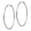 10k White Gold Polished Endless 2mm Hoop Earrings