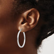 10k White Gold 2mm Square Tube Hoops