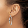 10k White Gold 2mm Square Tube Hoops