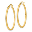 10k 2mm Square Tube Hoop Earrings
