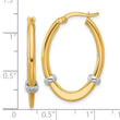 10K Two-tone Polished Oval Hoop Earrings