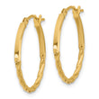 10K Polished Twist Oval Hoop Earrings