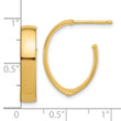 10K Polished  J-Hoop Post Earrings