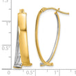 10K W/White Rhodium Polished and Textured Fancy Hoop Earrings
