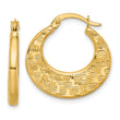 10K Polished and Diamond-cut Fancy Hoop Earrings
