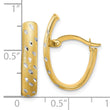 10K w/Rhodium Polished/Satin/Diamond-cut Fancy Hoop Earrings
