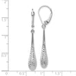 10K White Gold Polished and D/C Leverback Earrings