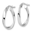 10K White Gold Polished Hoop Earrings