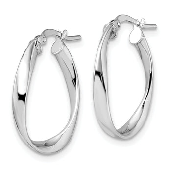 10K White Gold Polished Hoop Earrings