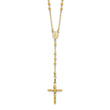 10k Diamond-cut 3mm Beaded Semi-solid Rosary Necklace